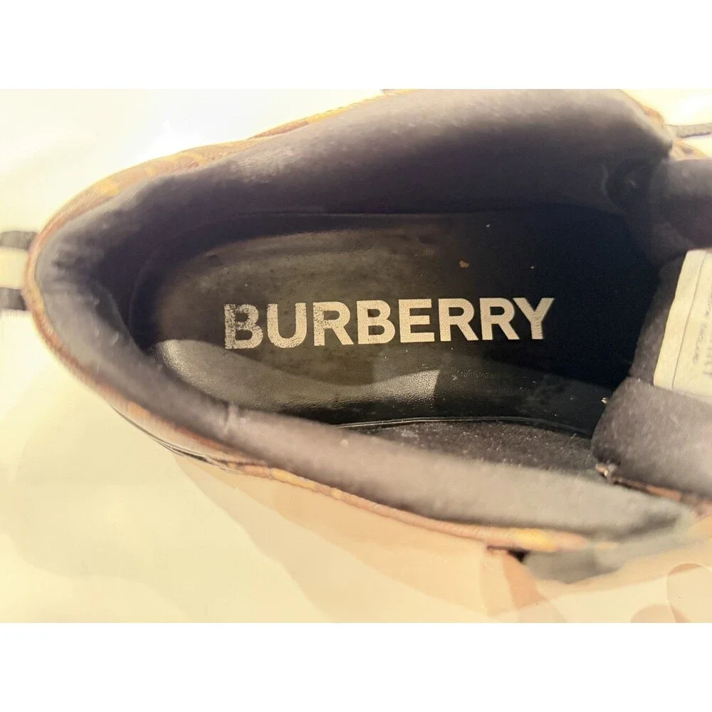 Burberry Arthur TB Monogram Sneaker Mens Size 7 US 40 EU Brown Black Italy